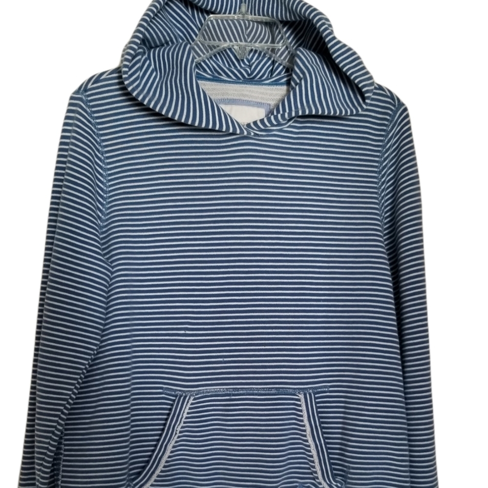 AEO blue white stripe long sleeve hoodie SZ Large